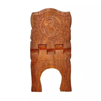 Складная Книжная подставка/держатель/подставка/подставка ручной работы «ОМ» для дома/рабочего пространства/религиозных мест (Шишам, Коричневый, Размер: 15 дюймов)