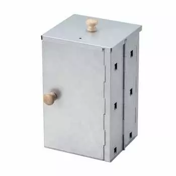 Складная коптильня BUNDOK BD-495 для копчения, кемпинга, готовки на открытом воздухе, компактного хранения, серебристого цвета