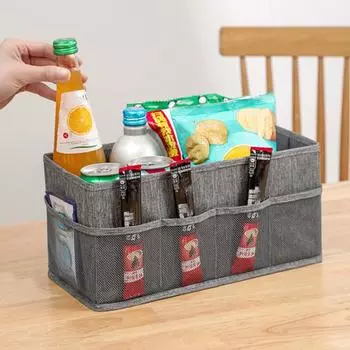 Складная коробка для хранения косметики с несколькими отделениями, сетчатые карманы, большая емкость, кисти для макияжа, тональный крем, жидкий солнцезащитный крем, держатель для ручек, настольный органайзер серый