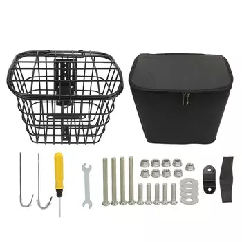 Складная корзина для электровелосипеда, металлическая передняя корзина для велосипеда, универсальная подвесная корзина для велосипеда с