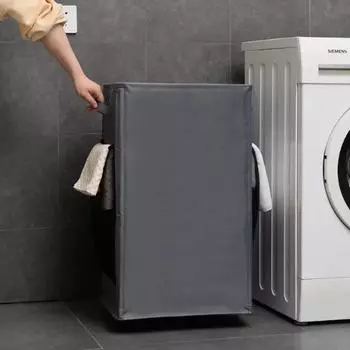 Складная корзина для белья на роликах Корзина для грязного белья Сумка для хранения одежды Корзина для хранения вещей для йоги Бытовая классификация ящиков серый