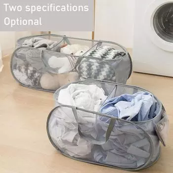Складная корзина для белья-органайзер для грязной одежды, одежды для ванной, сетчатая сумка для хранения, бытовая настенная подвесная корзина, ведро с рамкой