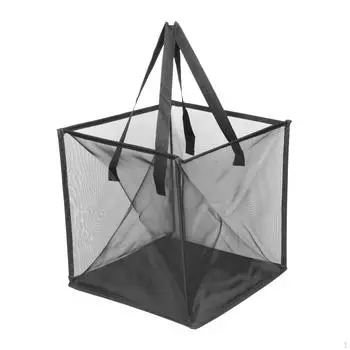 Складная корзина для белья, переносная складная корзина для хранения вещей для путешествий, общежития, Black 33cmx33cmx33cm