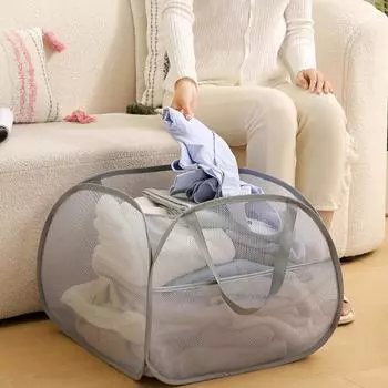 Складная корзина для белья с большим отверстием, прочная сумка для хранения большой емкости для домашнего использования в кладовой