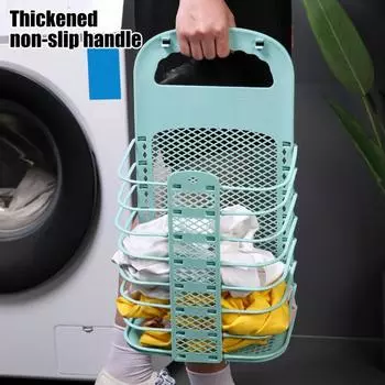 Складная корзина для грязного белья Yousheng, настенная корзина для белья, большая вместимость, полая конструкция, органайзер для грязного белья S розовый