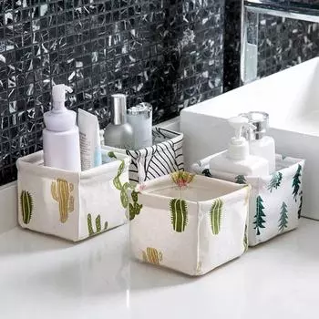 Складная корзина для хранения на рабочем столе, складная корзина для мелочей, нижнее белье, коробка для игрушек, канцелярская сумка, контейнер, 1 шт., органайзер для косметических книг 12cm x12cm