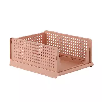Складная корзина для хранения пластиковая большая открытая корзина для одежды для гардероба для спальни гостиной розовый