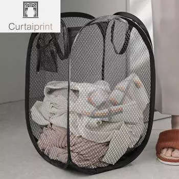 Складная корзина для сортировки грязного белья, рамка для стирки, тканевая сетка для ванной комнаты, сетчатая сумка для хранения, ведро, органайзер для белья, сумка для хранения чёрный