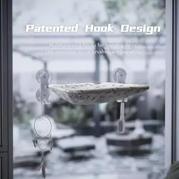 Складная кошачья жердочка на окно, светящаяся в темноте, кошачий гамак, беспроводная кошачья кровать S серый