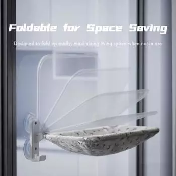 Складная кошачья жердочка Yousheng, светящаяся в темноте, кошачий гамак, беспроводная кошачья кровать с присосками, сиденье для отдыха и принятия солнечных ванн для домашних кошек S серый