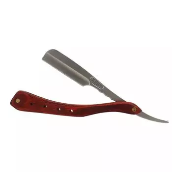 Складная кожаная бритва Barber Western Razor Silver x Brown [Deepa]