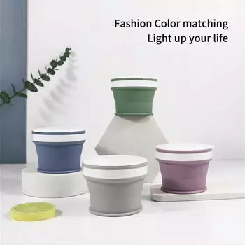 Складная кружка для питья с крышкой, выдвижная портативная чашка для кофе, дорожная, телескопическая, силиконовая бутылка для воды для улицы 170ml Dark Green