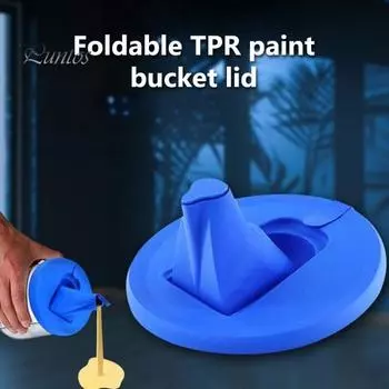 Складная крышка банки с краской с носиком для заливки, устойчивая к утечкам, беспорядочная складная крышка банки с краской на галлон синий
