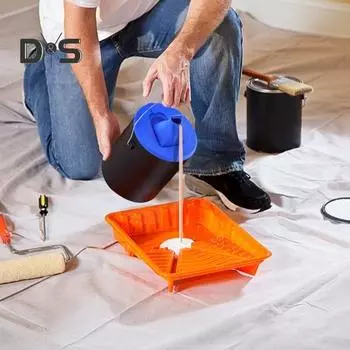 Складная крышка банки с краской с носиком для заливки, устойчивая к утечкам, беспорядочная складная крышка банки с краской на галлон синий