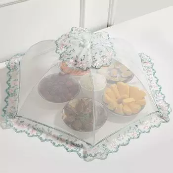 Складная крышка для еды с защитой от насекомых, пылезащитные кухонные гаджеты, кухонные принадлежности, крышка для стола, кемпинга 60x60cm коричневый