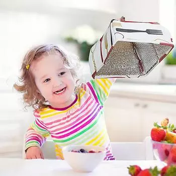 Складная крышка для овощей, крышка для обеденного стола, креативная изоляционная крышка для кухни, крышка для еды из алюминиевой фольги, пылезащитный чехол для обеденного стола красный