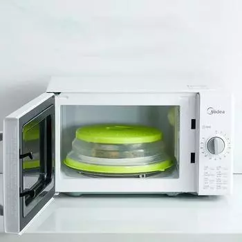Складная крышка для разогрева в микроволновой печи, многофункциональная силиконовая крышка для сохранения свежести, маслостойкая, брызгозащищенная крышка с крючком для приготовления пищи красный