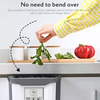 Складная кухонная подвесная корзина для мусора с фильтром для раковины Мусорное ведро Дверь шкафа Складная дополнительная сумка для мусора Хранение белый