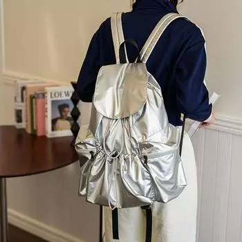 Складная легкая мягкая нейлоновая сумка большой емкости сумка через плечо с завязками рюкзак для офисного работника style 7