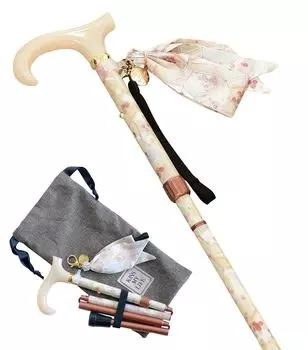 Складная легкая женская трость Misuzu Uta x KISS MY LIFE Совместная трость Misuzu Kaneko из Golden Rice поставляется с вышитым мешочком «Dream Sugar»