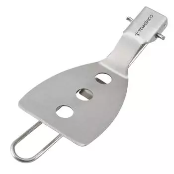 Складная лопатка TOMSHOO из нержавеющей стали для приготовления пищи на открытом воздухе, кемпинга, пешего туризма, барбекю, пикников серебряный