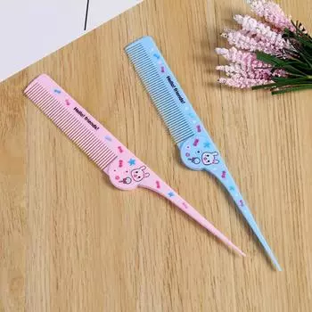 Складная массажная расческа для волос с рисунком, антистатическая парикмахерская расческа с острым хвостом, портативная дорожная расческа для волос, аксессуары для укладки random