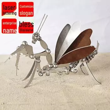 Складная металлическая модель богомола, изготовленная вручную 12x11x3 cm