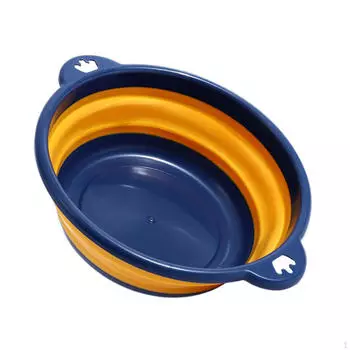Складная миска для бассейна, легкая ванна для стирки овощей, блюдо для одежды, кемпинга и дома темно-синий