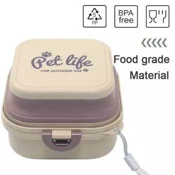 Складная миска для собак «два в одном», портативная двойная миска для домашних животных, контейнер для воды и еды для путешествий на открытом воздухе, для кошек и собак хаки