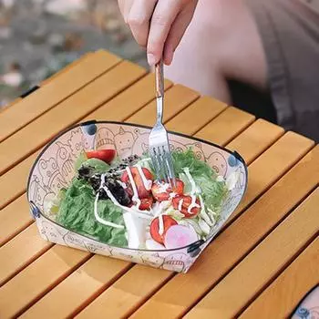 Складная миска-тарелка пищевого класса, не содержащая бисфенола-А, термостойкая, сверхлегкая, складная посуда, аксессуары для кемпинга B