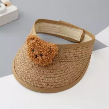 Складная модная солнцезащитная кепка с изображением медведя, летний подарок для детей, детская шапка, милая кепка в корейском стиле бежевый