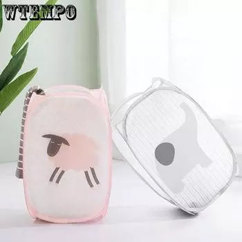 Складная мультяшная корзина для грязной одежды Домашняя корзина для грязной одежды Корзина для хранения белья Корзина для белья Студенческое общежитие Корзина для хранения грязной одежды розовый