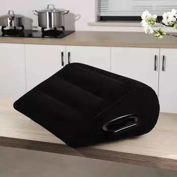 Складная надувная клиновидная подушка из ПВХ с флокированием, треугольная основная подушка, экономящая труд, надувная диванная мебель чёрный