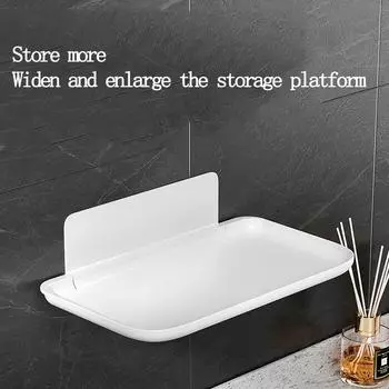 Складная настенная полка, настенная пластиковая плавающая полка без отверстий, для хранения одежды, туалета, полотенец и т. д.