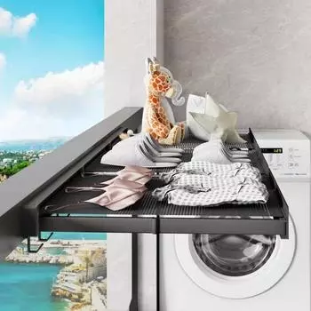 Складная настенная полка, сетчатый стеллаж для хранения вещей с высокой грузоподъемностью, выдвижная сетка для сушки с крючком, портативный органайзер для ванной комнаты