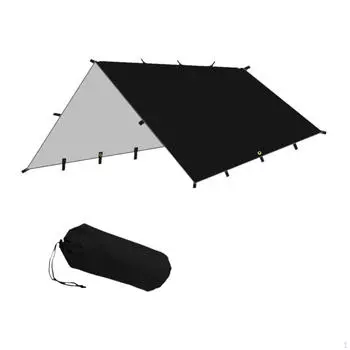 Складная палатка для кемпинга, тент, навес 118x118 дюймов для спортивных мероприятий, дождевик, водонепроницаемый чёрный