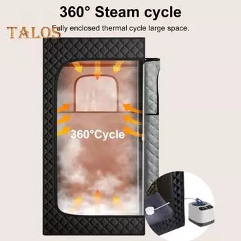 Складная палатка-сауна для помещений с мощным парогенератором, режимом таймера, складная конструкция с двойной молнией, простая сборка, переносная палатка-сауна для домашнего использования чёрный