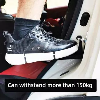 Складная педаль для подножки автомобиля, универсальная автомобильная лестница, подножки с крючками, дверной молоток, автомобильные аксессуары серебряный