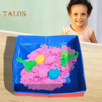 Складная песочница из ПВХ, квадратный бассейн для игр с песком для детей, портативная пляжная игрушка, ванна для домашних животных, усиленное основание, многоразовый набор для игр с песком Round