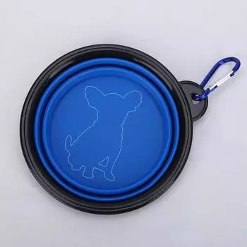 Складная пластиковая миска для корма для собак, миска для воды, походная, переносная, подвесная, контейнер для кормления домашних животных, товары для животных 350ml (13x9x5.5cm) зелёный