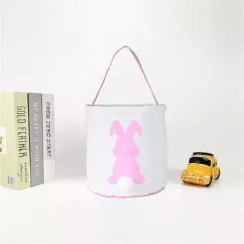 Складная подарочная сумка с рисунком из полиэстера и хлопка, легко носить с собой, подарочная корзина с пасхальным кроликом, товары для вечеринок синий