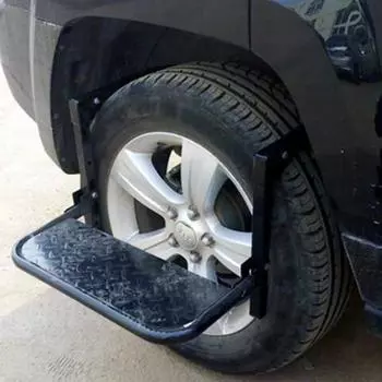 Складная подножка для автомобильного протектора, сверхпрочная педаль для колес и шин для автофургона, портативная нескользящая платформа, регулируемая подножка для колес и шин чёрный