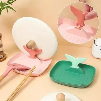 Складная подставка для крышки кастрюли, пластиковый держатель для ложки, подставка, кухонный органайзер для вилки, лопаточка, полка для сковороды, полка для хранения посуды 17x15.5x9cm