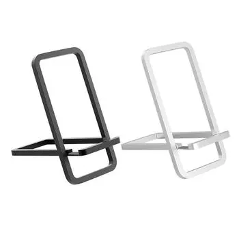 Складная подставка для мобильного телефона, складной металлический настольный держатель, алюминиевый сплав, складное настольное крепление для телефона для iPhone 15 14 Pro Max Huawei серебряный