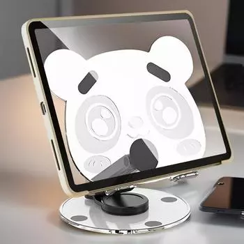 Складная подставка для мобильного телефона, вращающаяся на 360 градусов, прозрачная настольная подставка для телефона, нескользящая подставка для планшета с рисунком медведя чёрный
