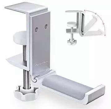 Складная подставка для наушников Odowalker, складной крючок, настольная подставка, крючок для стола, алюминиевый сплав, вешалка для наушников с мини-шестигранным ключом, вешалка для гарнитуры (Серебряный) серебряный