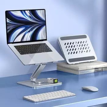 Складная подставка для ноутбука, вращающийся на 360° держатель для ноутбука, подъемный охлаждающий кронштейн из алюминиевого сплава, основание ноутбука для Macbook 10-17 дюймов синий