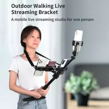 Складная подставка для селфи длиной 160 см/63 дюйма с шаровой головкой 1/4 дюйма, регулируемая под разными углами, 3 секции с чёрный