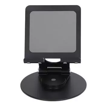 Складная подставка для телефона с вращением на 360 градусов, регулируемой высотой, алюминиевая настольная подставка с устойчивым основанием для чёрный
