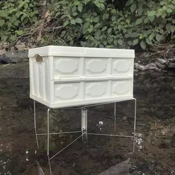 Складная подставка-холодильник с нескользящим ковриком, сумка для хранения из нержавеющей стали, портативная для путешествий на открытом воздухе, походов, кемпинга серебряный